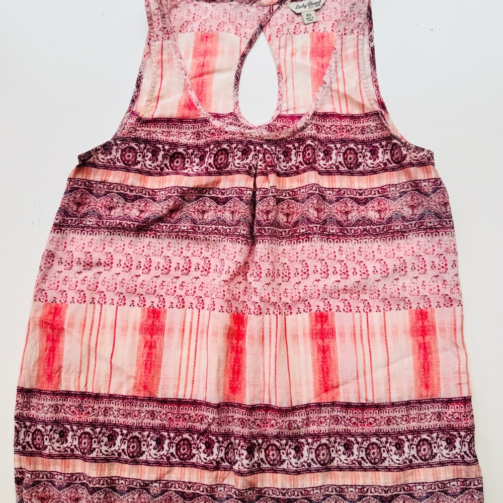 Lucky Brand Pink Silk Tank